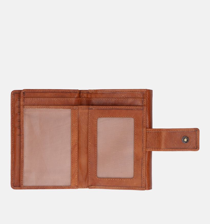 Label M Porte-monnaie à rabat en Cognac pour femmes (358858)