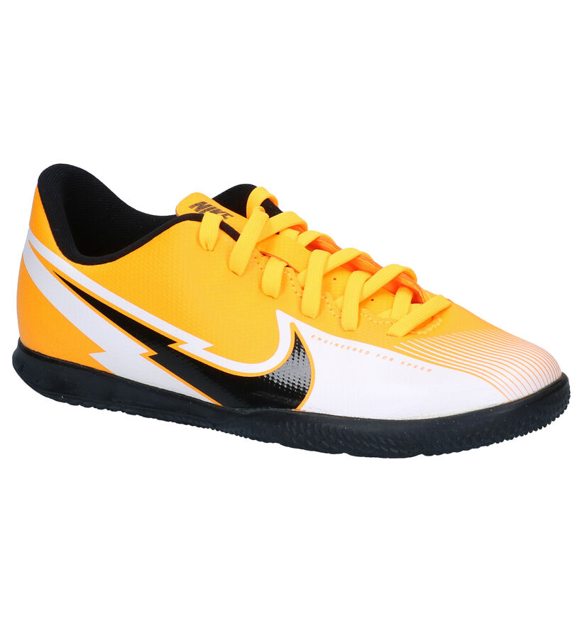 Nike JR Mercurial Oranje/Witte Sportschoenen in kunstleer (277502)
