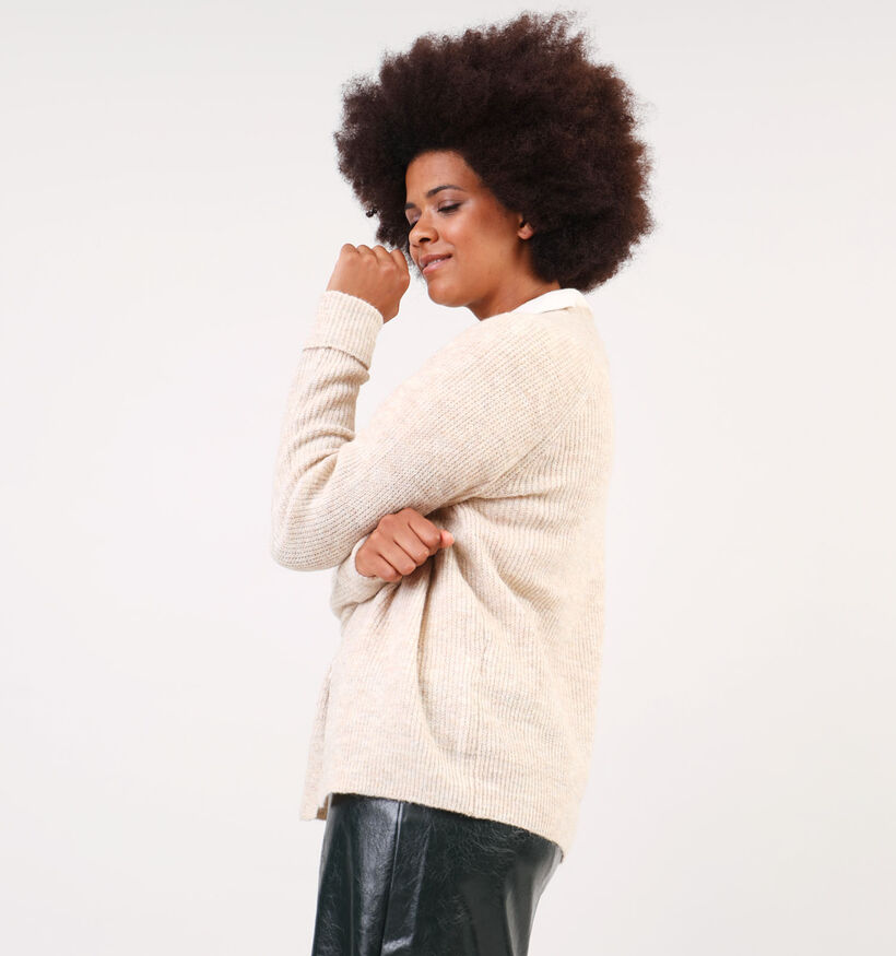 Pieces Ellen Beige Korte cardigan voor dames (344979)