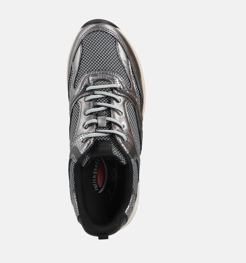 Gabor Rollingsoft Zilveren Sneakers voor dames (361600) - geschikt voor steunzolen