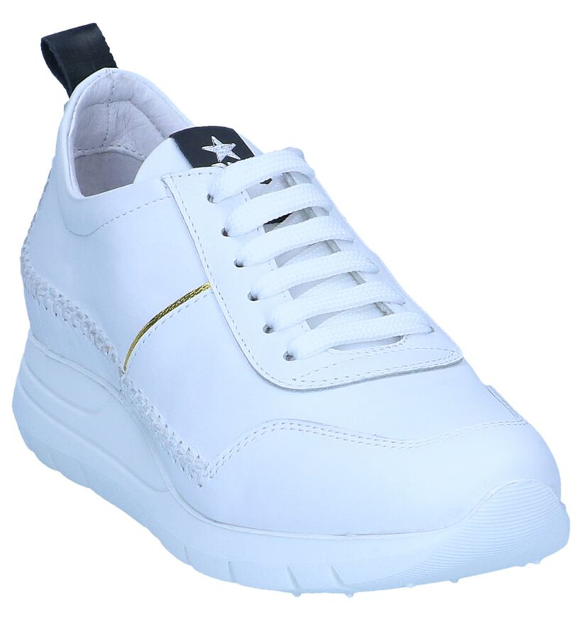 Witte Lage Sneakers River Woods in leer (253086)