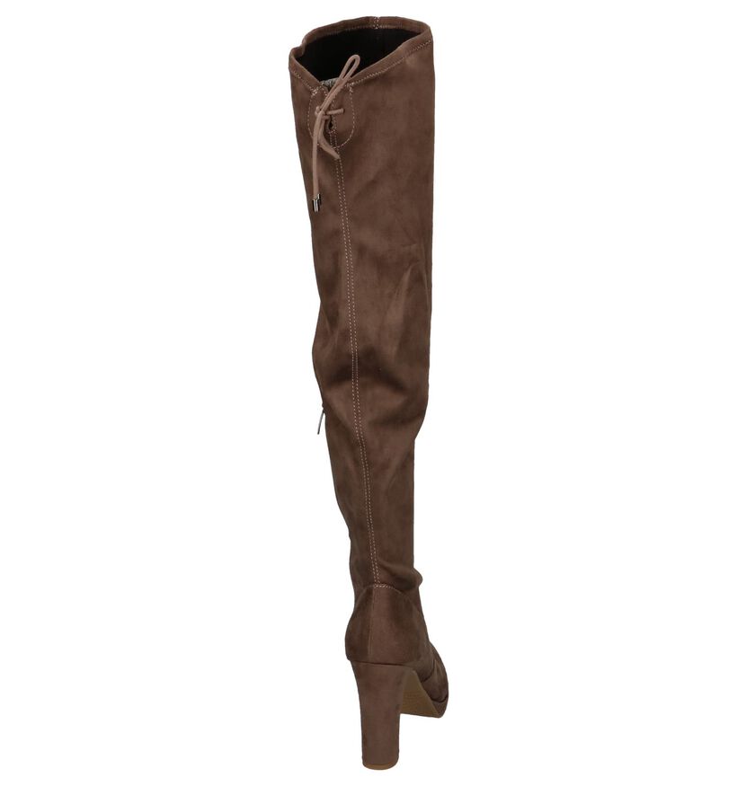 Taupe Overknee Laarzen Tamaris in stof (202615)