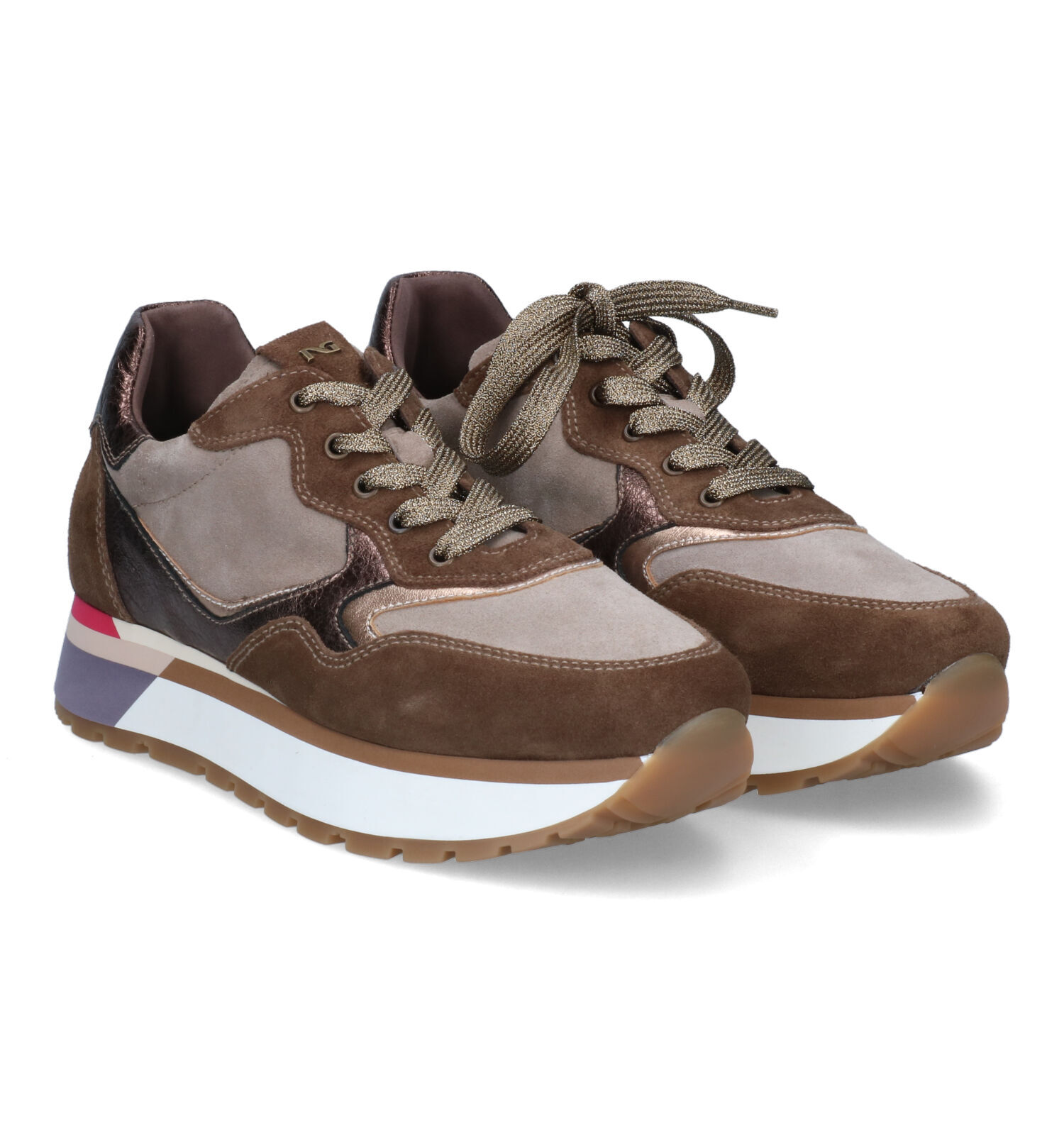 Bruine sneakers dames sale 2025