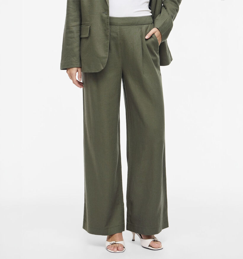 Vila Jolanda Linen Blend Groene Broek voor dames (368060)
