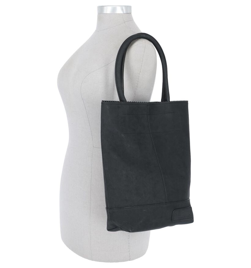 Zebra Natural Bag Zwarte Shopper Tas, , pdp
