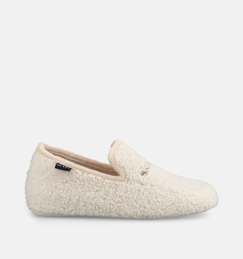 Scapa Ecru Teddy Pantoffels voor dames (380852) - geschikt voor steunzolen