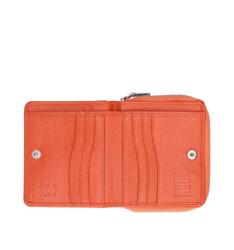 Crinkles Porte-monnaie zippé en Orange pour femmes (311473)