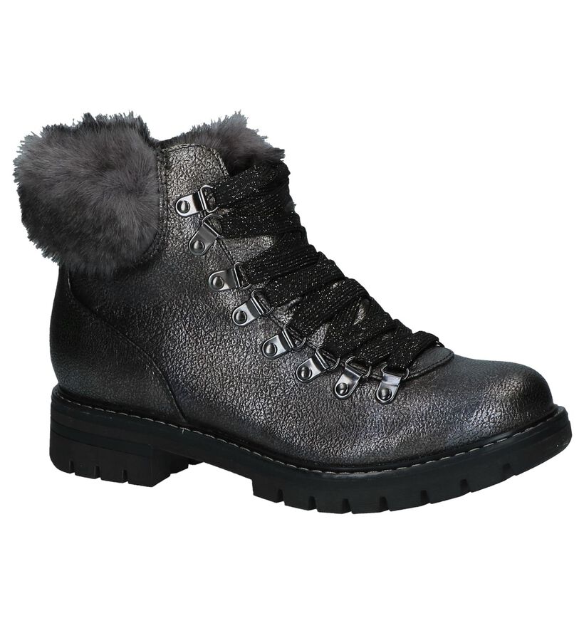 Marco Tozzi Bottines en Gris foncé en simili cuir (226351)