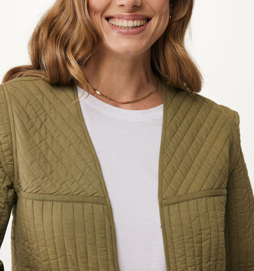 Mexx Veste courte matelassée réversible en Vert khaki pour femmes (352771)