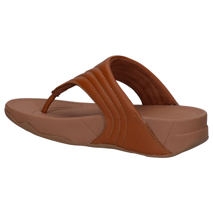 FitFlop Walkstar Cognac Teenslippers in leer (293468)