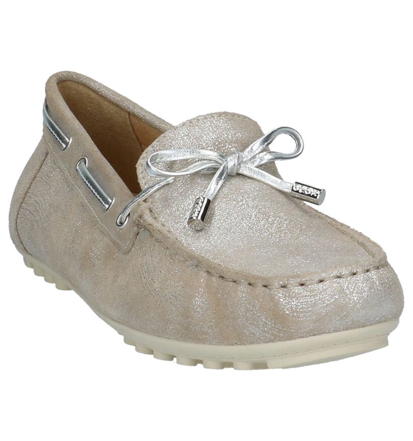 Geox Zwarte Metallic Mocassins in nubuck (220171)