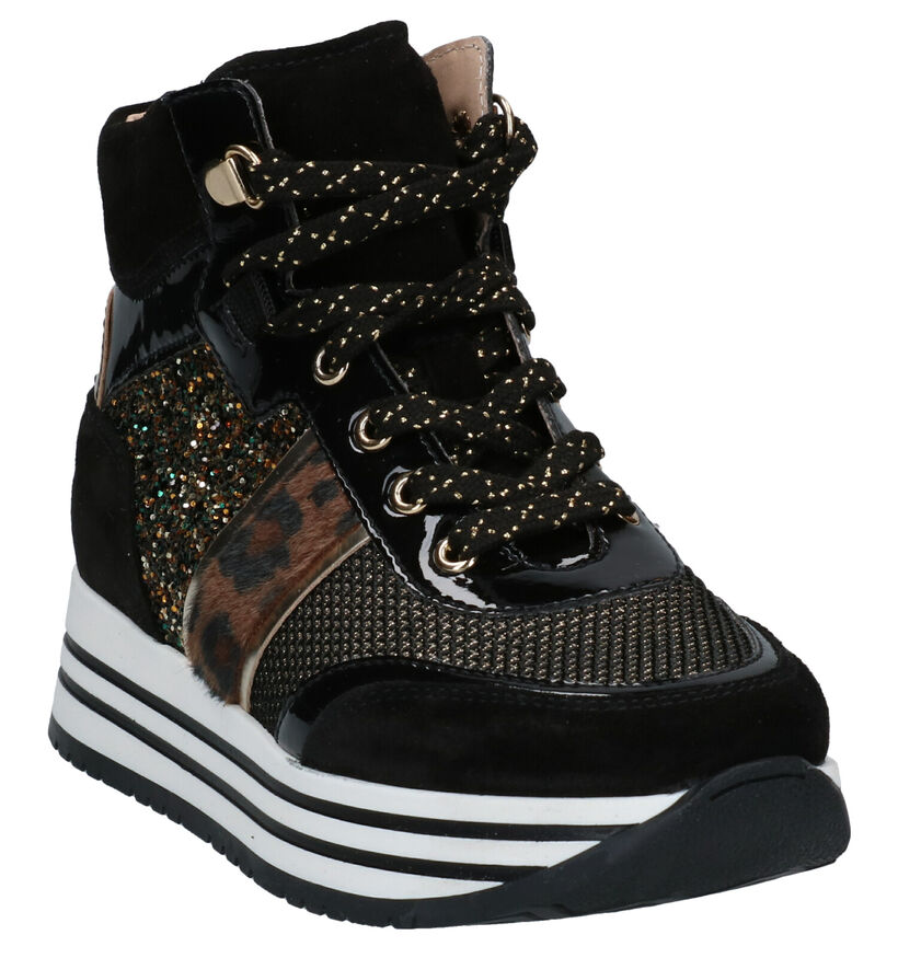 NeroGiardini Taupe Hoge Sneakers in daim (297735)