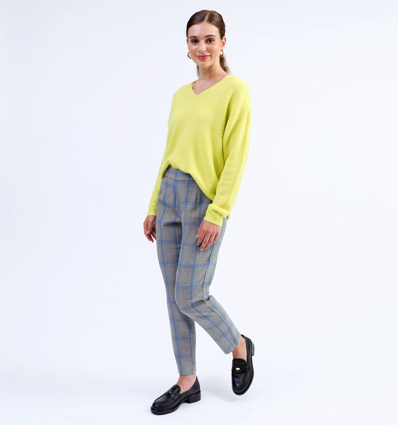 Vila Varone Pattern Pantalon à carreaux en Gris pour femmes (328860)