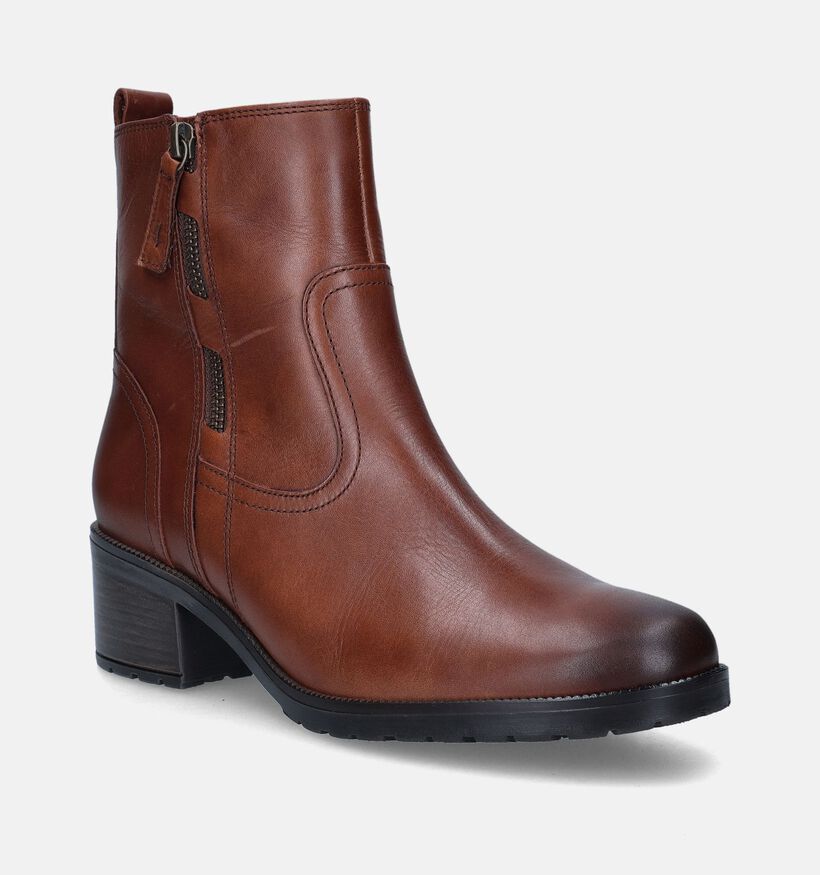 Gabor OptiFit Cognac Enkellaarsjes voor dames (347080) - geschikt voor steunzolen