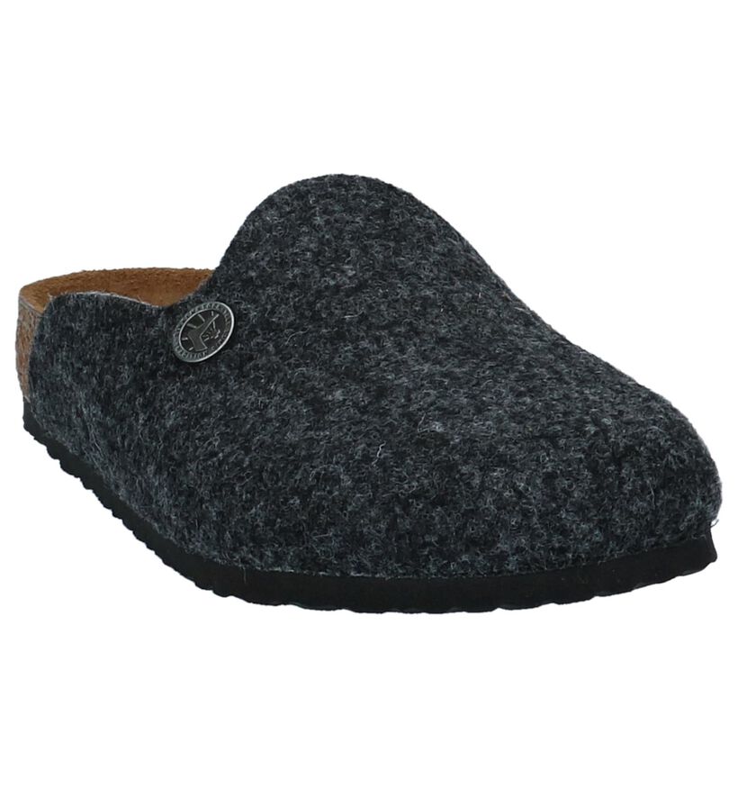 Donker Grijze Birkenstock Amsterdam Pantoffels in stof (231580)