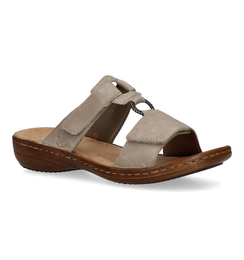 Rieker Taupe Slippers in kunstleer (323649)