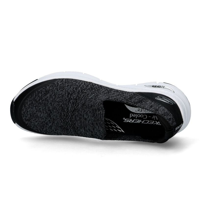 Skechers Arch Fit Baskets Slip-on en Noir pour femmes (321360) - pour semelles orthopédiques