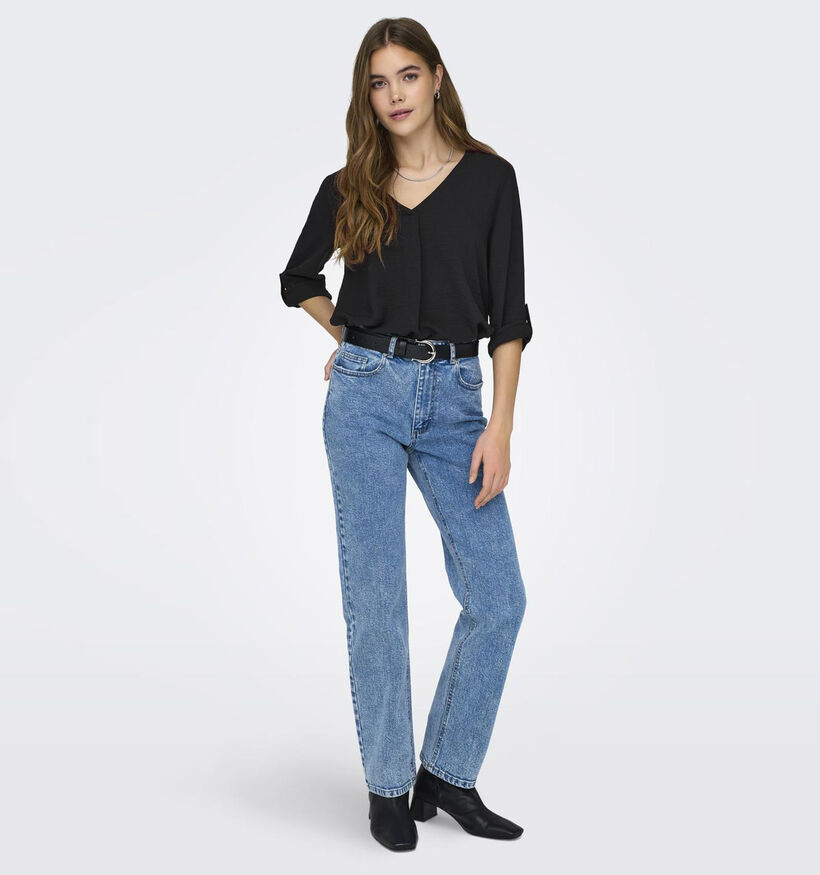 JDY Divya Life Zwarte Blouse met Halflange Mouwen JDY Divya Life Zwarte Blouse met Halflange Mouwen voor dames (359926)