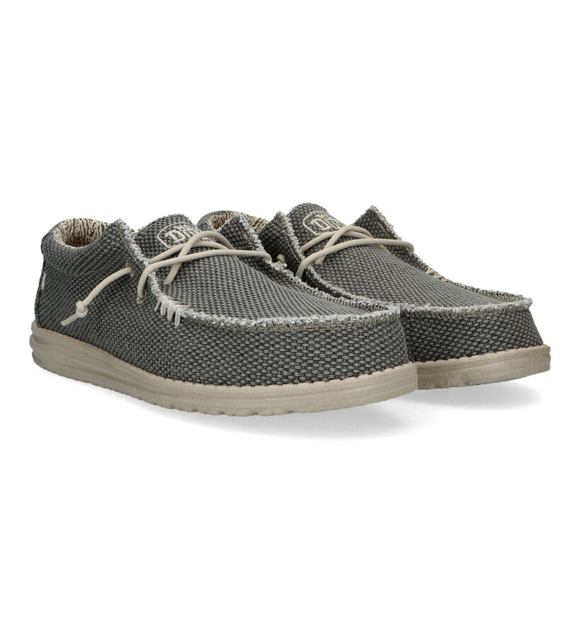 HEYDUDE Wally Braided Kaki Mocassins voor heren (353465) - geschikt voor steunzolen