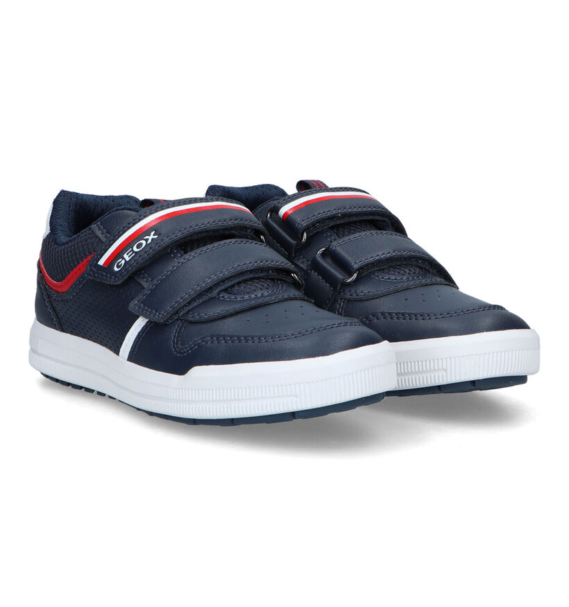 Geox Arzach Chaussures à scratch en Bleu pour garçons (351654) - pour semelles orthopédiques