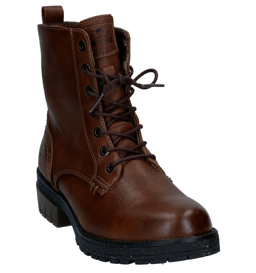 Mustang Bruine Bottines in kunstleer (294301)