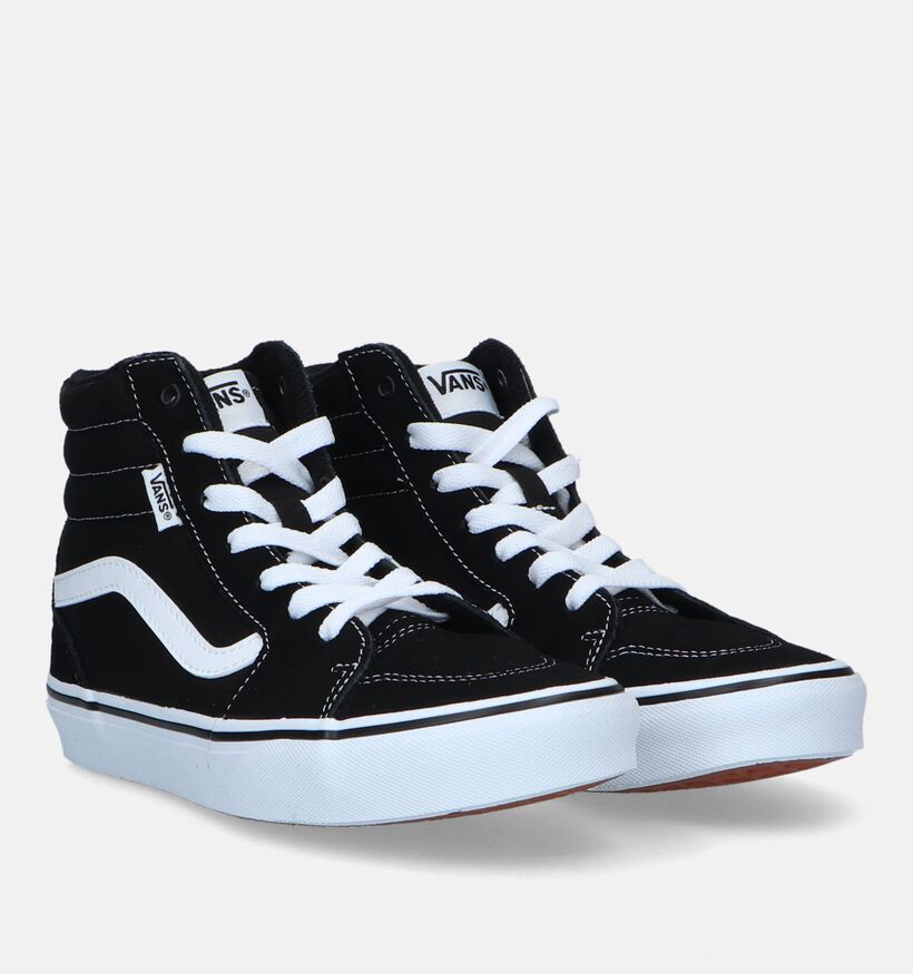 Vans Filmore Hi Baskets de skate en Noir pour filles, garçons (327960)