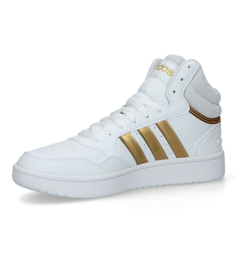 adidas Hoops 3.0 Mid Zwarte Sneakers in kunstleer (316561)
