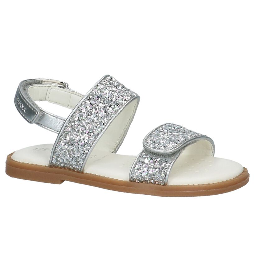 Geox Zilveren Sandalen met Glitters in kunstleer (213187)