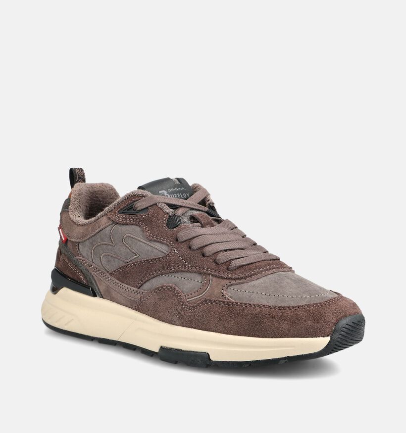 Bufflox Grimbergen Chaussures plates en Brun pour hommes (379779) - pour semelles orthop&eacute;diques