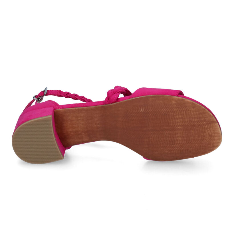 Marco Tozzi Sandales &agrave; talons en Noir en textile (305942)