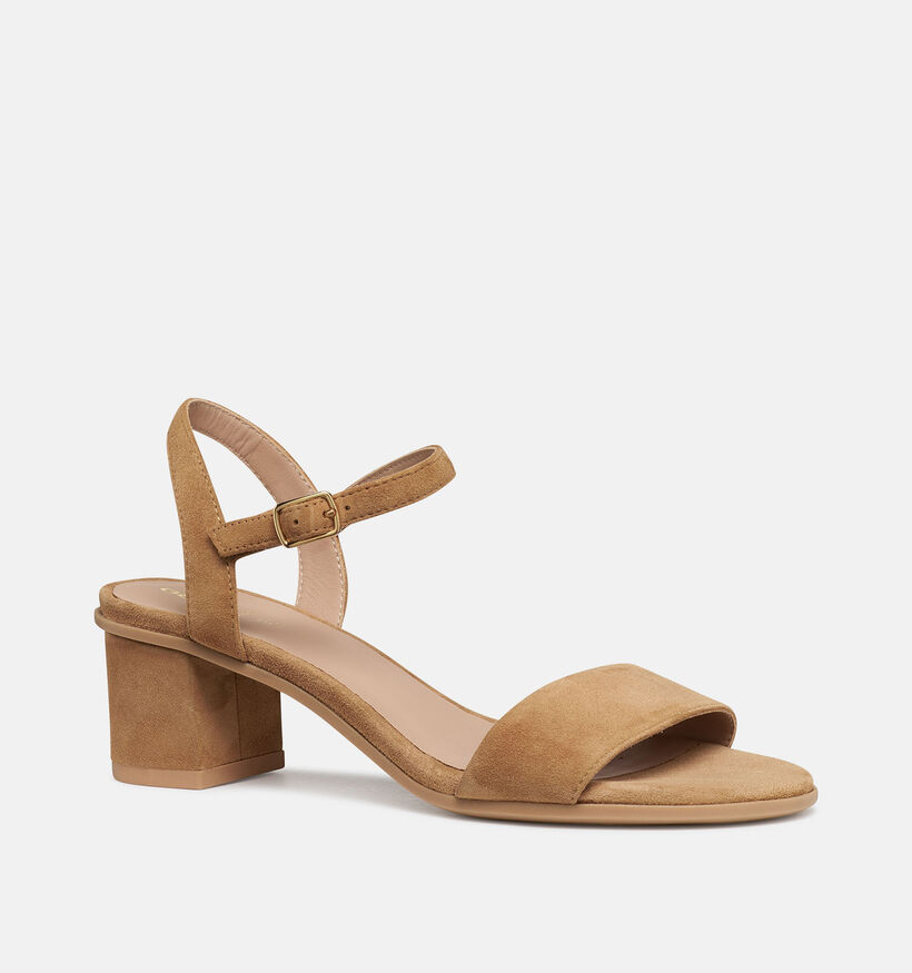 Geox Sandales &agrave; talons en Cognac pour femmes (368127)