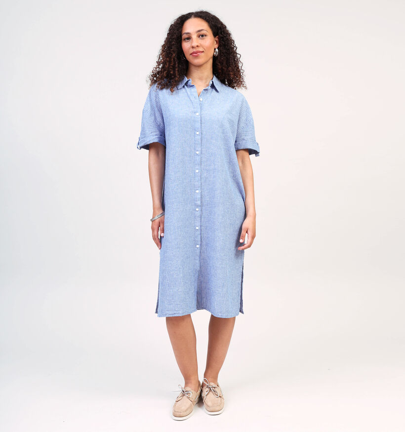 JDY Mila Robe mi-longue en lin en Bleu pour femmes (357372)