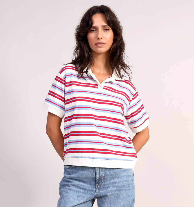 Vila Noro Ecru/Rode Polo T-shirt voor dames (367335)