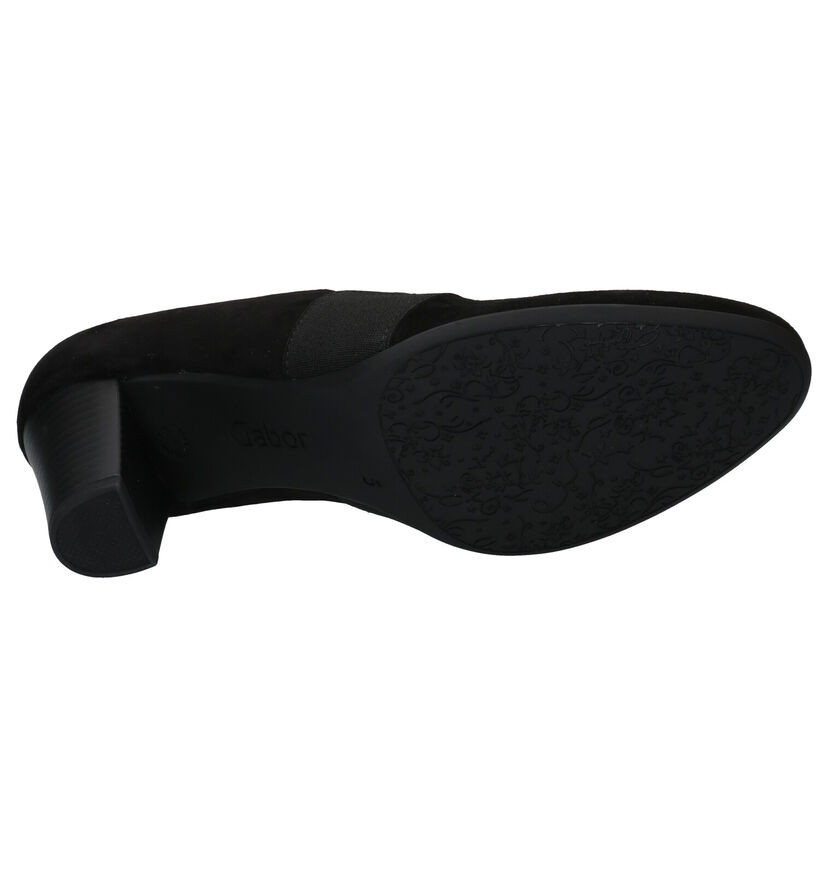 Gabor Soft Move Zwarte Enkelpumps in nubuck (282413)