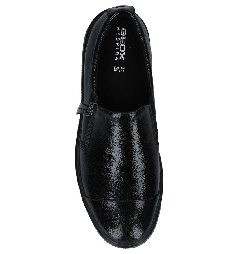 Geox Chaussures slip-on en Noir en cuir verni (223029)