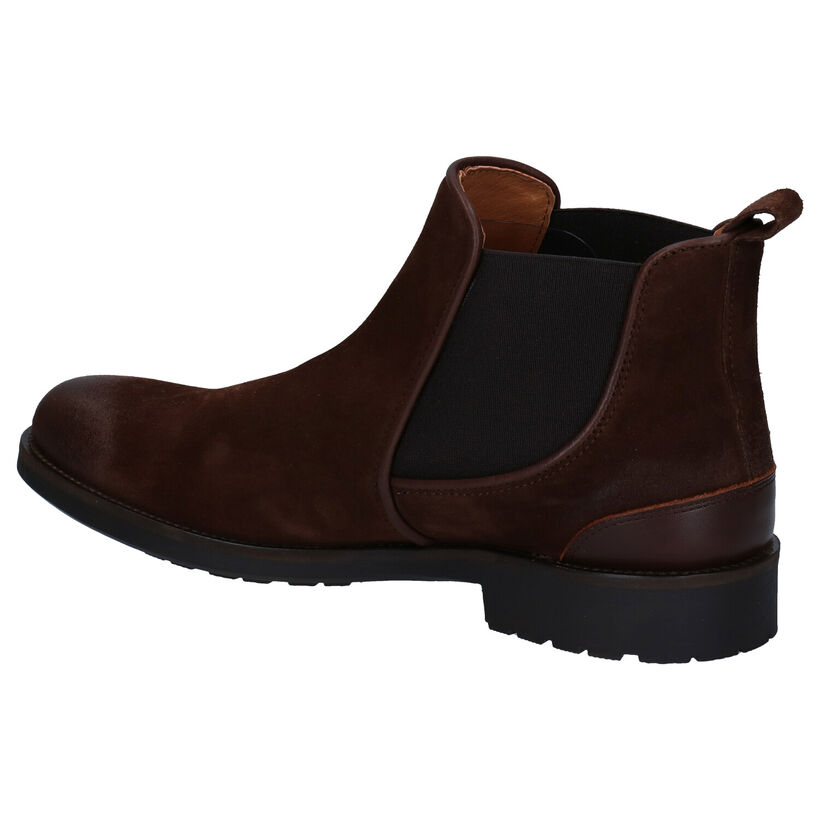 Via Borgo Chelsea Boots en Marron en nubuck (280923)