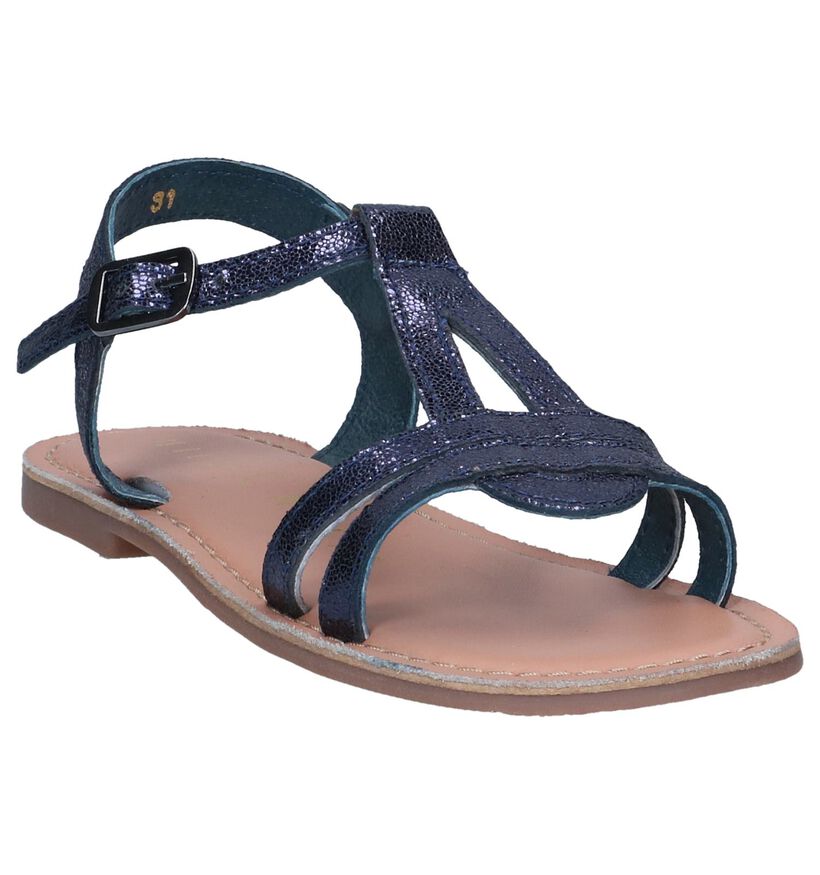 Donkerblauwe Sandalen Milo & Mila in leer (241278)