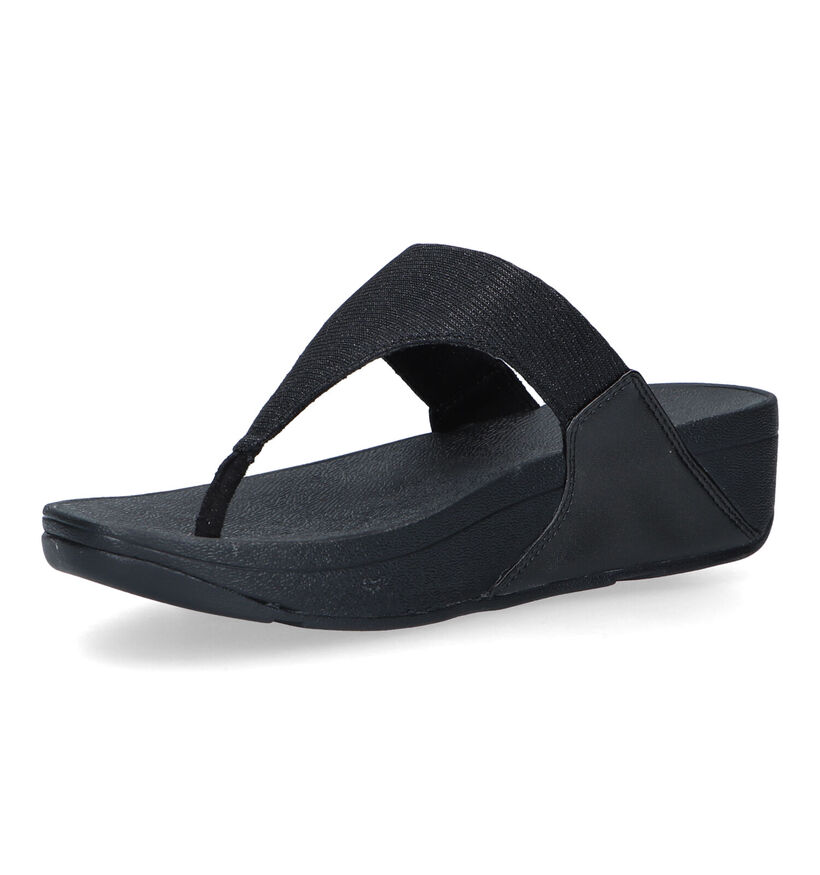 FitFlop Lulu Shimmerlux Zwarte Teenslippers voor dames (320472)