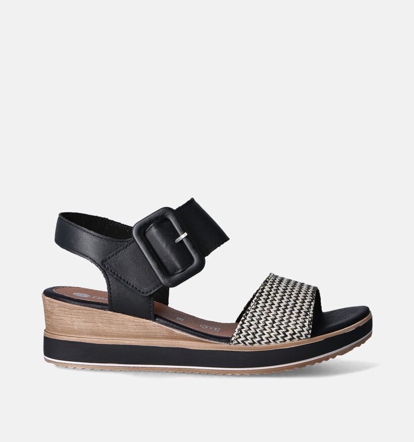Remonte Zwarte Sandalen met sleehak voor dames (354862)
