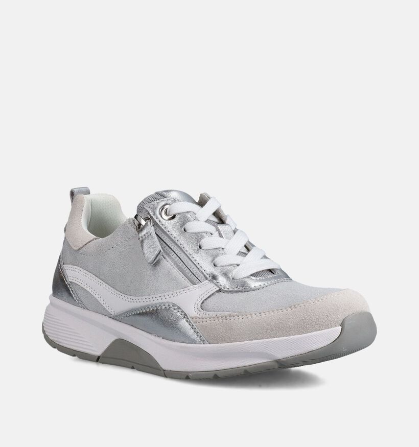 Gabor Rollingsoft Grijze/Zilveren Sneakers voor dames (368389) - geschikt voor steunzolen