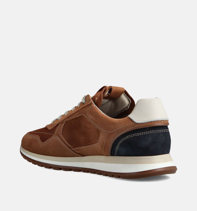 Bufflox Madrid 4 Baskets en Cognac pour hommes (370241) - pour semelles orthop&eacute;diques