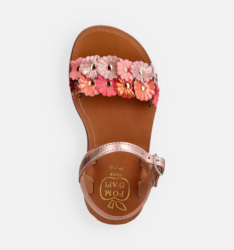 Pom d'Api Plagette Sandales en Or ros&eacute; pour filles (370282)