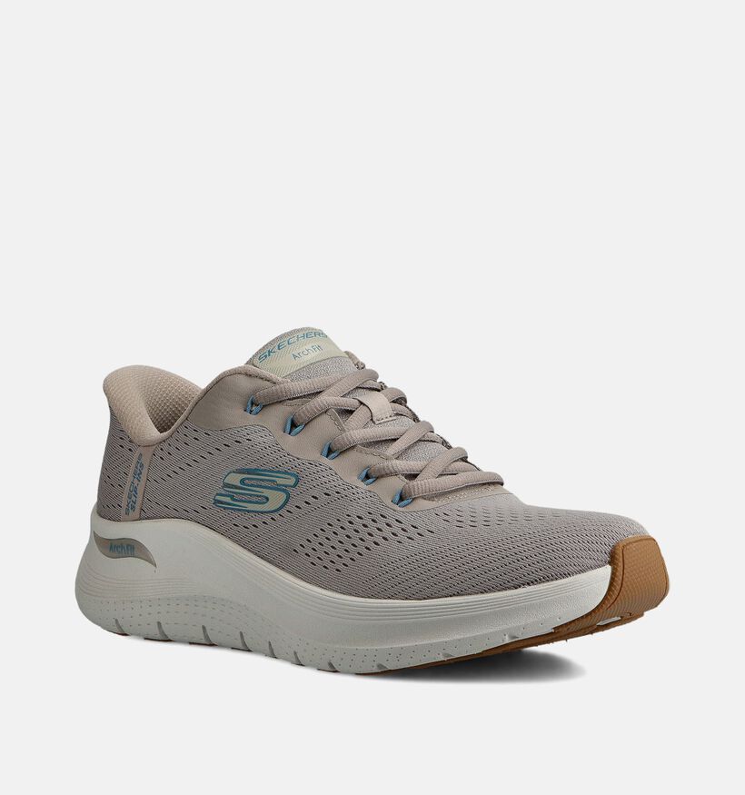 Skechers Arch Fit 2.0 Baskets en Taupe pour hommes (371070) - pour semelles orthop&eacute;diques