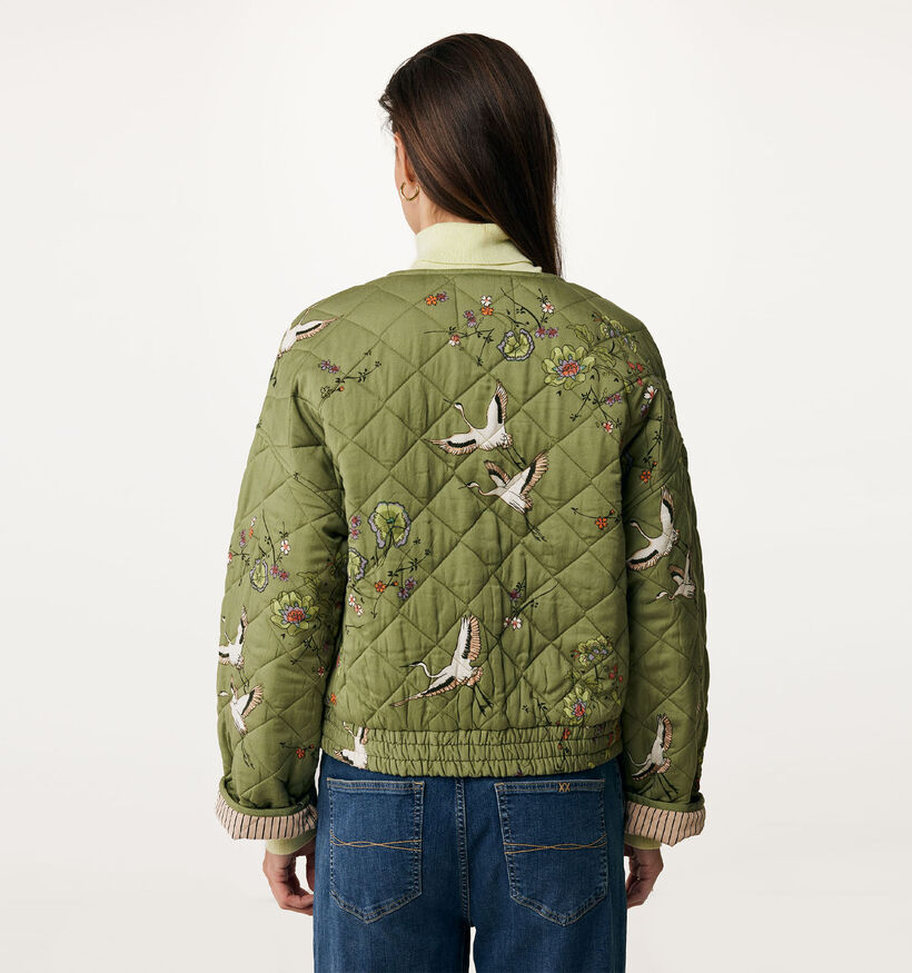 Mexx Kaki Boxy quilted Vest voor dames (348272)