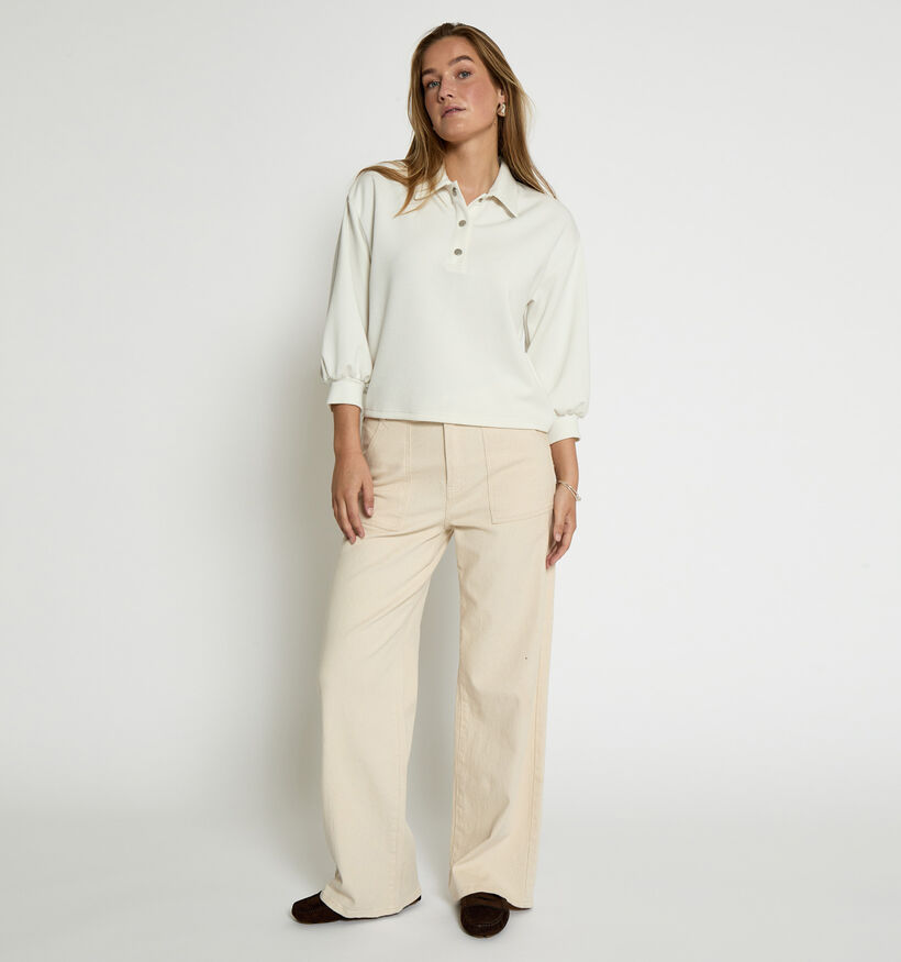 Minus Esina Witte Polotrui met Knopen voor dames (359828)