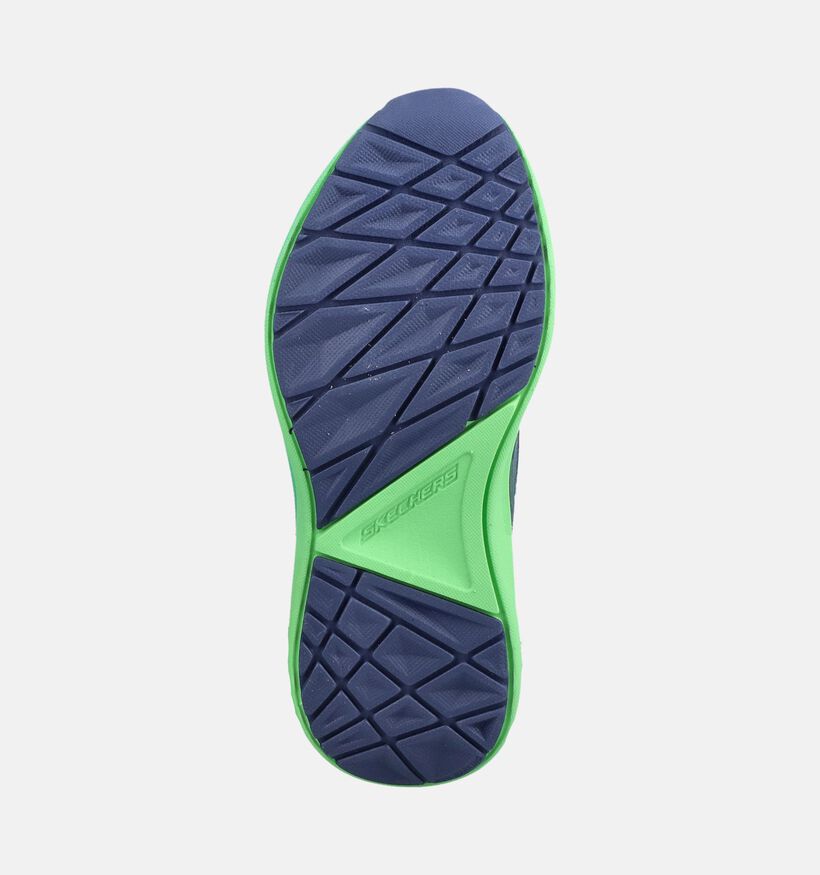 Skechers Max Cushioning Ascender Baskets basses en Bleu/Vert pour filles, gar&ccedil;ons (377112)