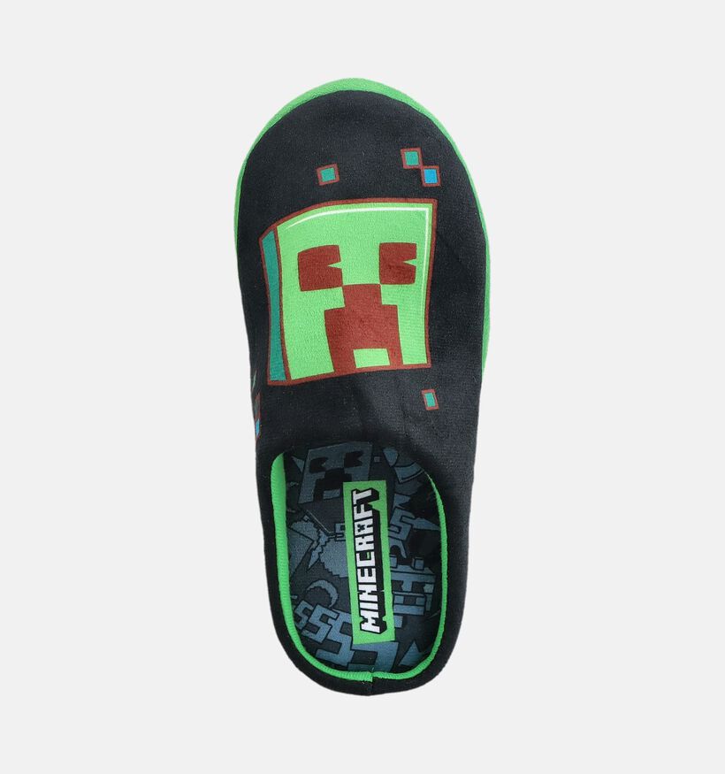 Minecraft Pantoufles en Noir/Vert pour gar&ccedil;ons (381146)