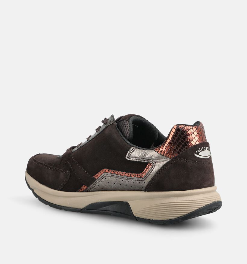 Gabor Rollingsoft Donkerbruine Sneakers voor dames (378266) - geschikt voor steunzolen