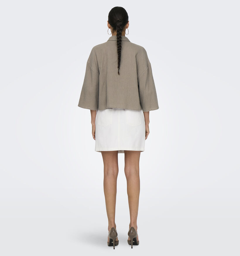 JDY Theis Life Cropped Chemise en Marron pour femmes (370062)