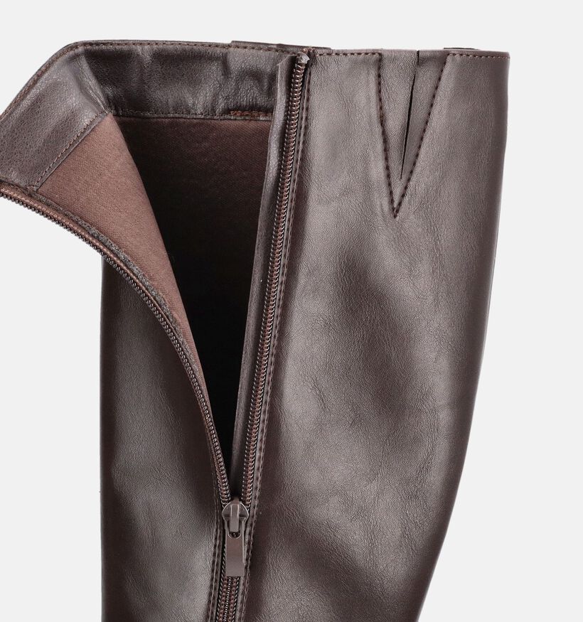 Posh by Poelman Bottes hautes en Brun fonc&eacute; pour femmes (380666)